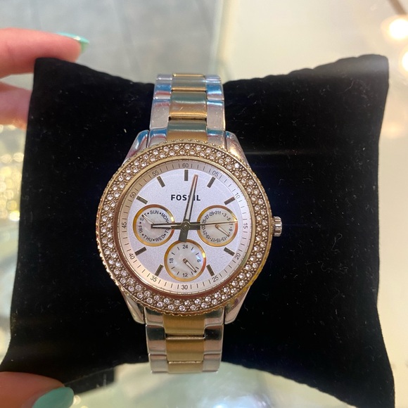 Fossil Two-Tone Crystal Watch - Picture 1 of 1